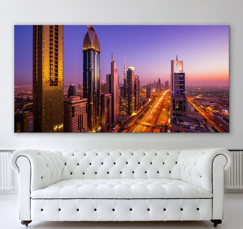 Dubai Wall Art Aerial View Canvas Wall Art Cityscape Etsy