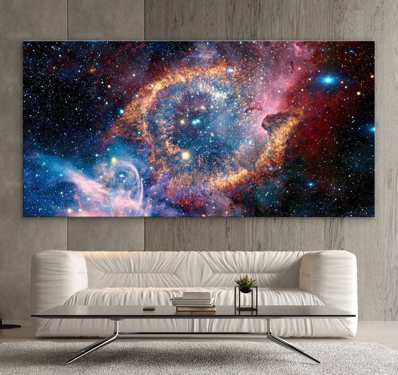 Astronomy Wall Art Space Decor Colorful Space Nebula And Etsy