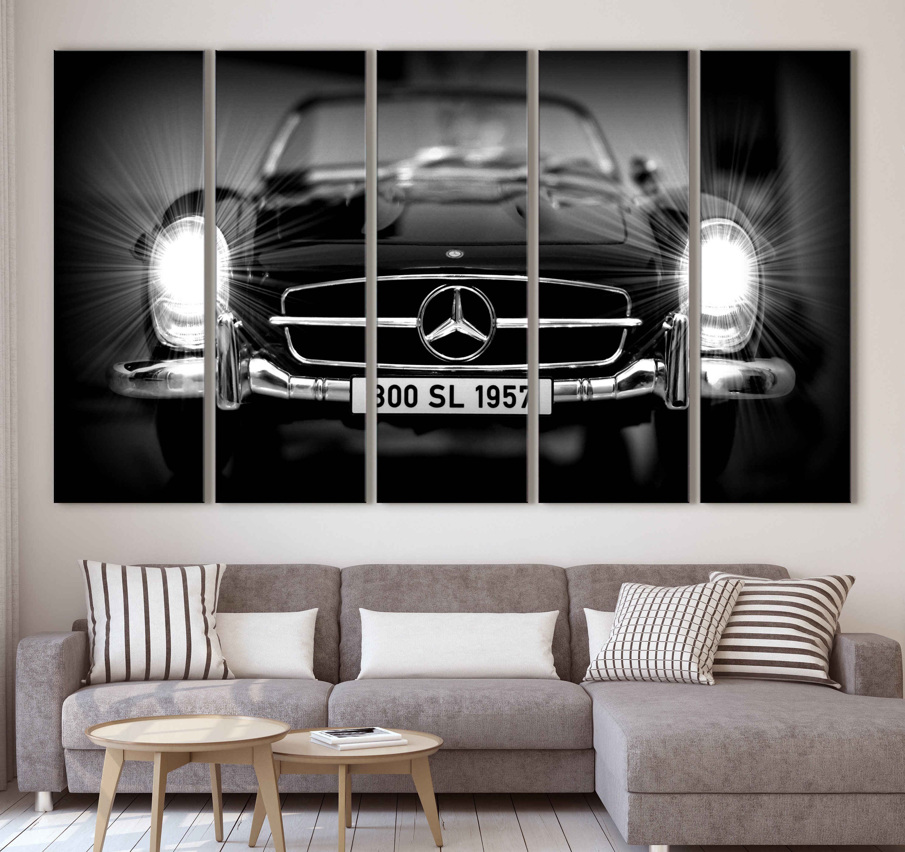 Mercedes Benz Retro Car Car Decor Car Decals Framed Etsy