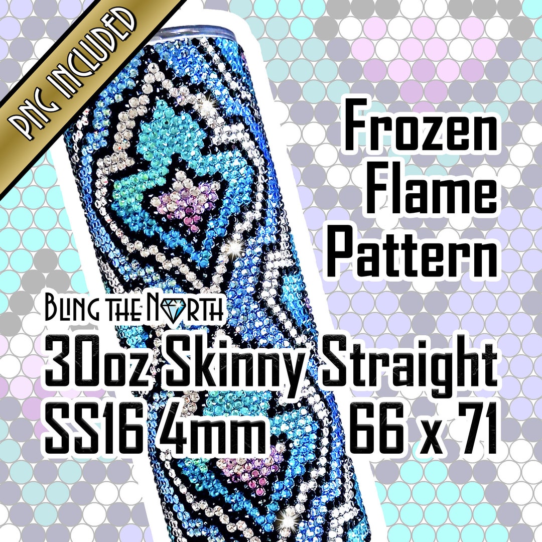 FROZEN FLAME Rhinestone Pattern Template | SS16 4mm | 30oz Skinny ...