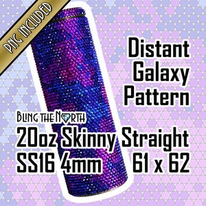 DISTANT GALAXY Rhinestone Pattern Template | SS16 4mm | 20oz Skinny Straight | Bling Tumbler Design | Bling the North | PNG Included
