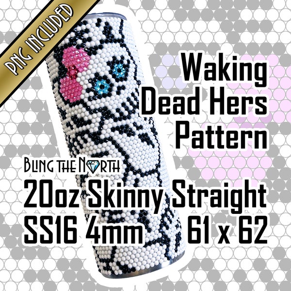 WAKING DEAD Her Rhinestone Pattern Template | SS16 4mm | 20oz Skinny Straight | Bling Tumbler Design | Bling the North | PNG for Sublimation