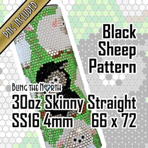 BLACK SHEEP Rhinestone Pattern Template | SS16 4mm | 30oz Skinny Straight | Bling Tumbler Design | Bling the North | PNG Sublimation  Family