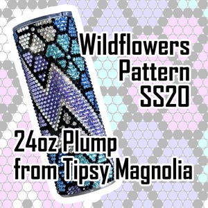 WILDFLOWERS Rhinestone Pattern Template | SS20 5mm | 24oz Plump Straight | Bling Tumbler Design | Bling the North | PNG for Sublimation