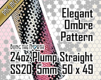 ELEGANCKI WZÓR OMBRE Z RADIAMI | SS20 5 mm | 24oz Plump Straight | Bling Tumbler Design | Bling the North | Sublimacja DIY
