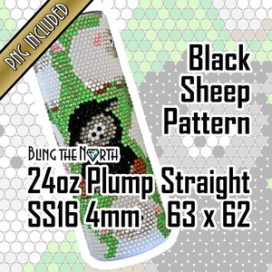 BLACK SHEEP Rhinestone Pattern Template | SS16 4mm | 24oz Plump Straight | Bling Tumbler Design | Bling the North | PNG Sublimation