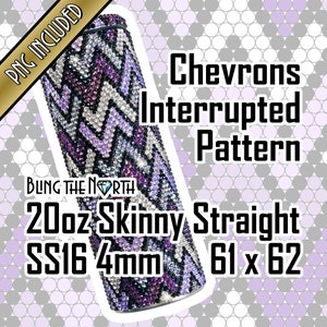 CHEVRONS INTERRUPTED  Rhinestone Pattern Template | SS16 4mm | 20oz Skinny Straight | Bling Tumbler Design | Bling the North | PNG Included