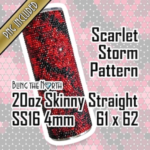 SCARLET STORM Rhinestone Pattern Template | SS16 4mm | 20oz Skinny Straight | Bling Tumbler Design | Bling the North | PNG for Sublimation