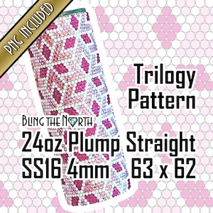 TRILOGY Rhinestone Pattern Template | SS16 4mm | 24oz Plump Straight | Bling Tumbler Design | Bling the North | PNG for Sublimation