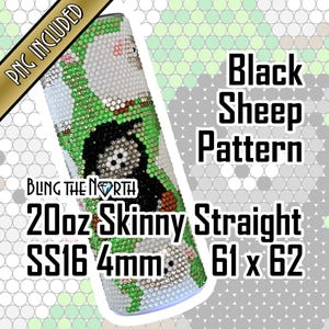 BLACK SHEEP Rhinestone Pattern Template | SS16 4mm | 20oz Skinny Straight | Bling Tumbler Design | Bling the North | PNG Sublimation  Family