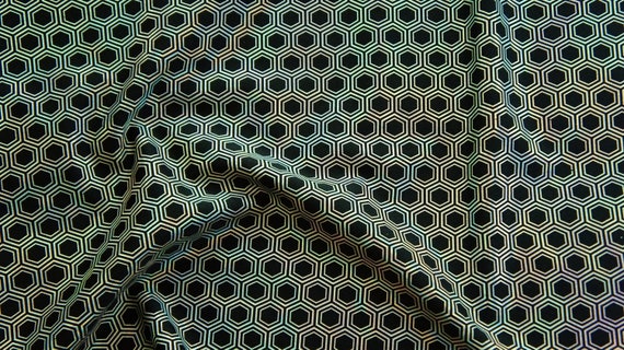 Honeycomb Hologram Stretch Fabric - Stretch Fabric Prints - Stretch Fabric By The Yard