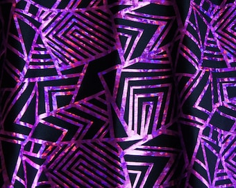 Geometrisches Hologramm Stretch Stoff - Mehrere Farben - Meterware