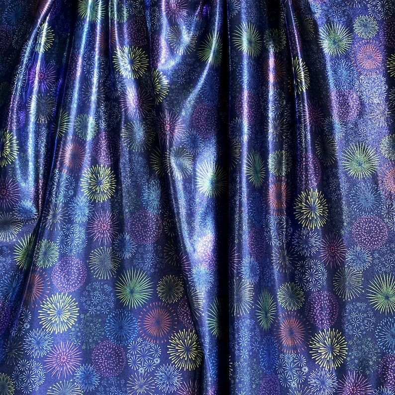 Metallic Sheen Swirl Foil Print Stretch Fabric Sold by the Etsy