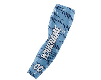Custom Blue Blitz Arm Sleeve, Personalized Compression Sleeve, Youth & Adult Sizes Available