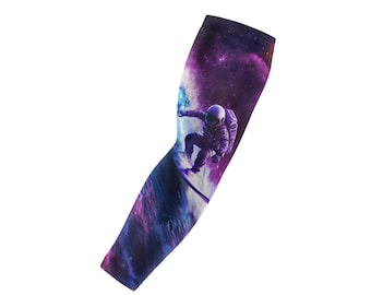 Cosmic Surfer Arm Sleeve Arm Sleeve, Space-Themed Compression Sleeve, Youth & Adult Sizes Available
