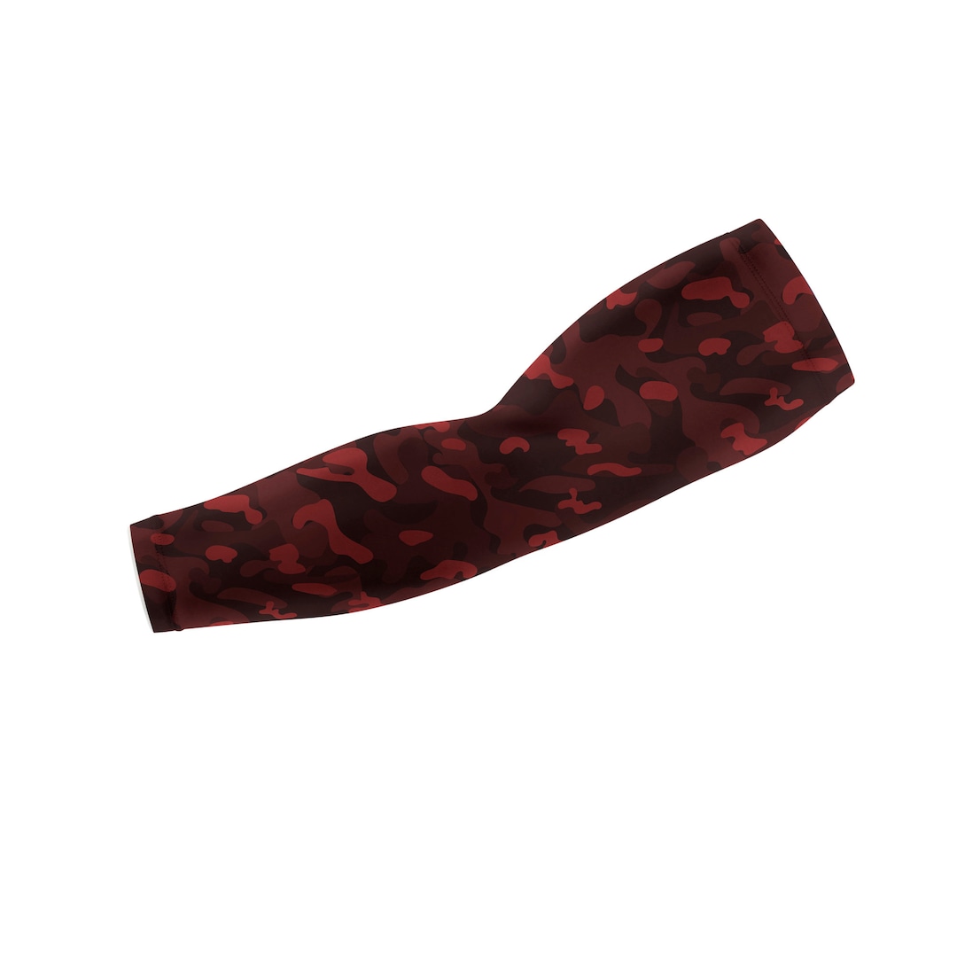 Red Camo Arm Sleeve, Custom Arm Sleeve, Personalized Arm Sleeve, Compression Arm Sleeve, Adult