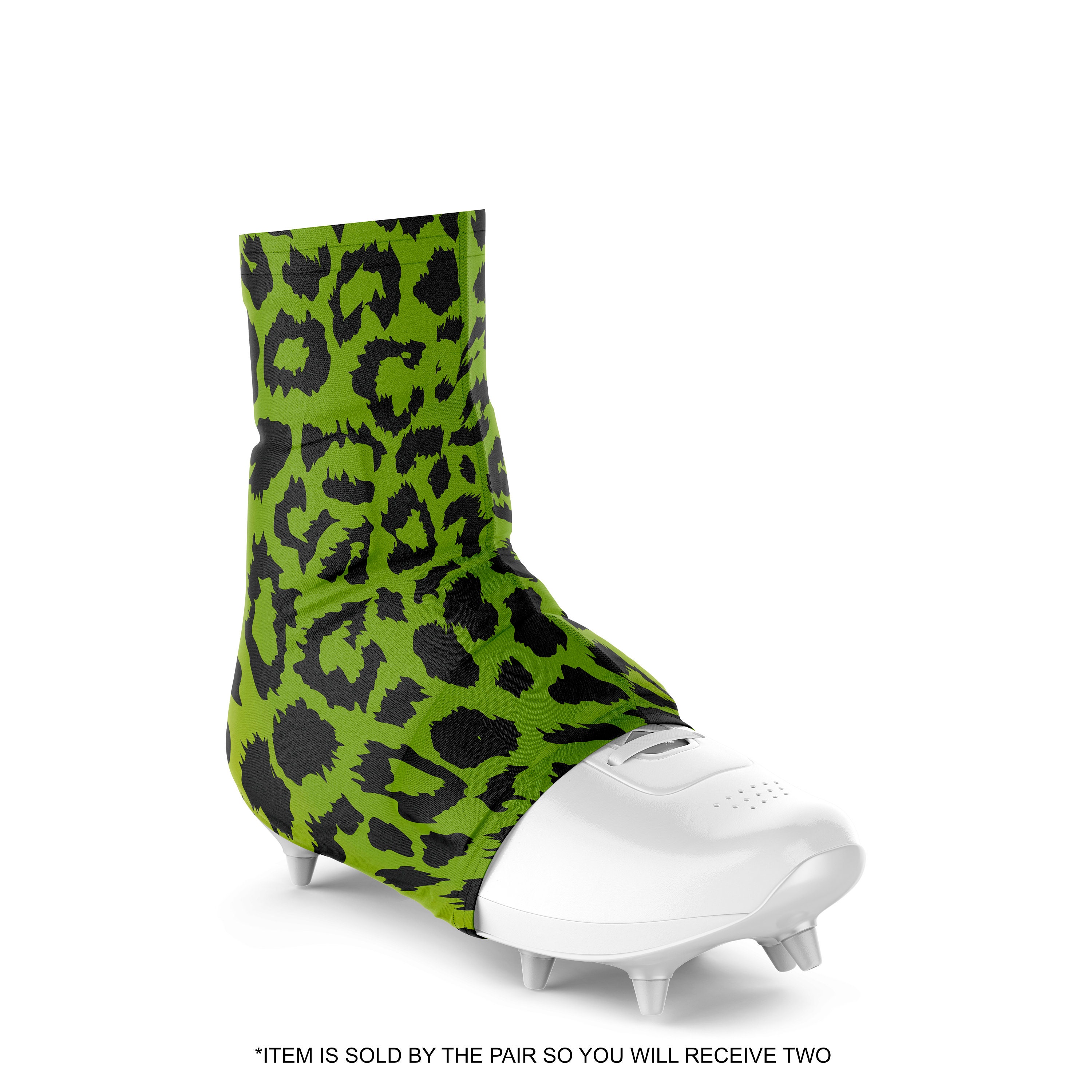 Green Leopard Print Cleat Covers Animal Print Shoe Covers Adult and Youth Sizes