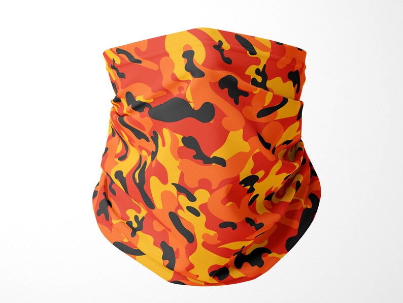Orange Camo Neck Gaiter Camouflage Face Mask Etsy Australia