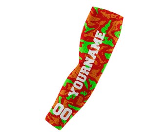 Custom Neon Camo Blaze Arm Sleeve, Personalized Compression Sleeve, Youth & Adult Sizes Available
