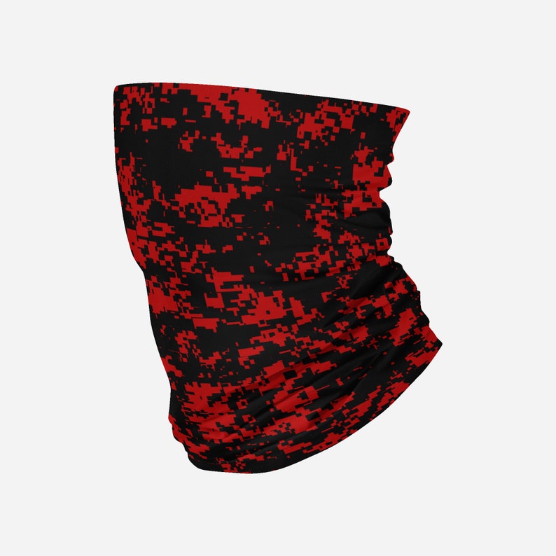 Red Camo Neck Gaiter Pixel Camo Neck Gaiter Digital Camo Etsy