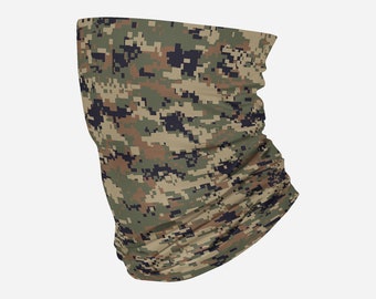 Digital Camo Neck Gaiter, Camo Face Mask, Pixel Camo Neck Gaiter, Camouflage Balaclava