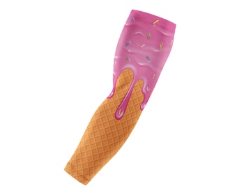 Ice Cream Arm Sleeve, Pink Drip Cone Compression Sleeve, Youth & Adult Sizes, Group Rates Available
