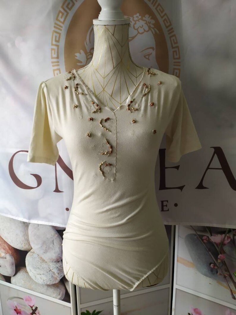 Vintage ivory body 80s M USA 8 UK 10