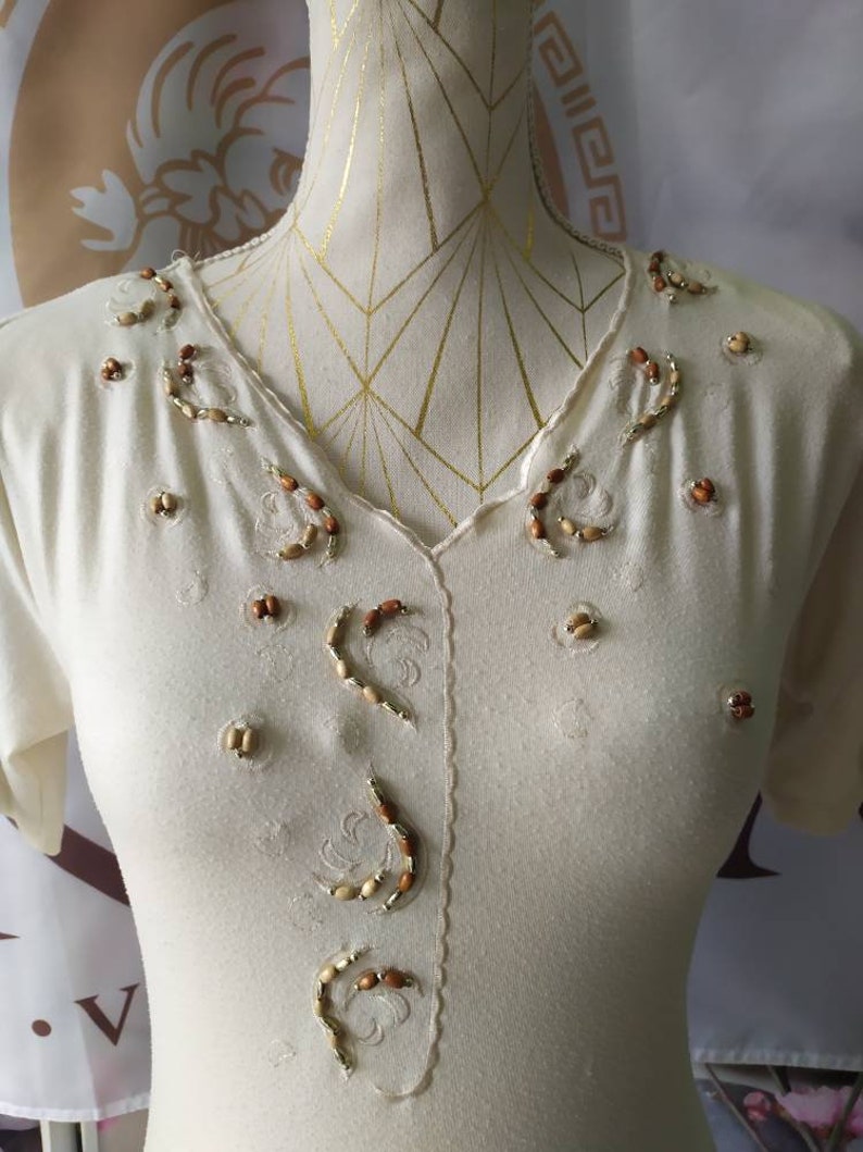 Vintage ivory body 80s M USA 8 UK 10