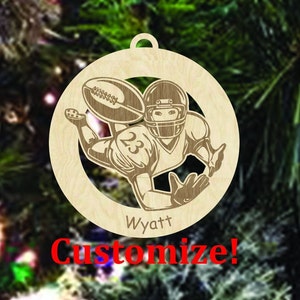 Football Player Gift, Personalized Football Player Ornament, Football Ornament, Football Favors, Football Charm, Football Gift, Football