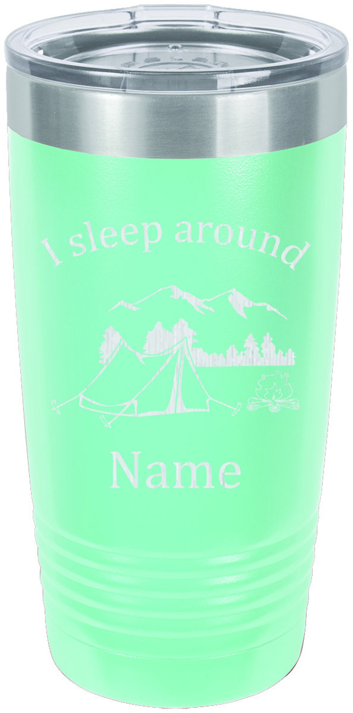 Tent I Sleep Around Camping Tumbler Personalized Tumbler Etsy
