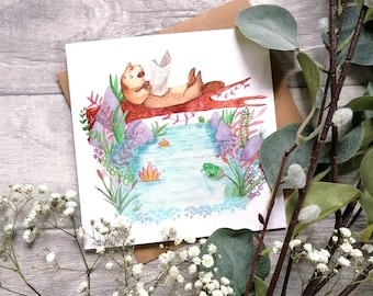Daily Otter - Greeting Card - Birthday - Occasion - Watercolour