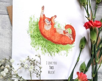 I love you THIS much! - Greeting Card - Birthday - Occasion - Watercolour