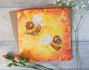 Busy Bees - Greeting Card - Birthday - Occasion - Watercolour