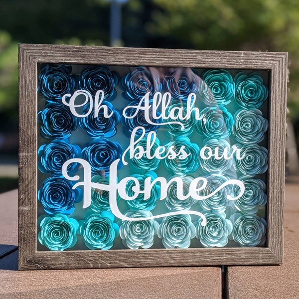 Islamic house warming gift with Arabic Calligraphy, bless our home,personalised muslim wedding frame,Nikkah gift, Muslim frame, islamic gift