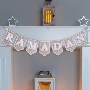 Eid Banner in Rattan Wood layered with Acrylic, Eid Decoration Sign in Baltic Birch, Boho Ramadan Decor, wood and acrylic, Eid Mubarak Sign image 8