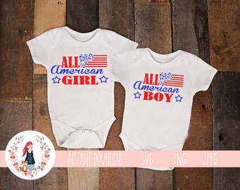 All American SVG, SVG, Fourth Of July SVG, All American Boy SVg, First 4th Of July, All American Girl