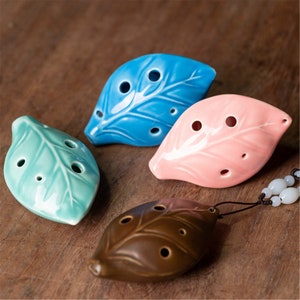 Leaf Alto C Tune Ocarina, 6 Holes Ceramic Ocarina, Children's Musical Instrument, Ocarina For Beginners, Professional Ceramic Ocarina