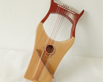 10 String Spruce Lyre, Vertical Lyre, Lyre Harp, Wood Stringed Instrument, Lyre Beginners, Music Gift For Children, Kalimba, Great Gift