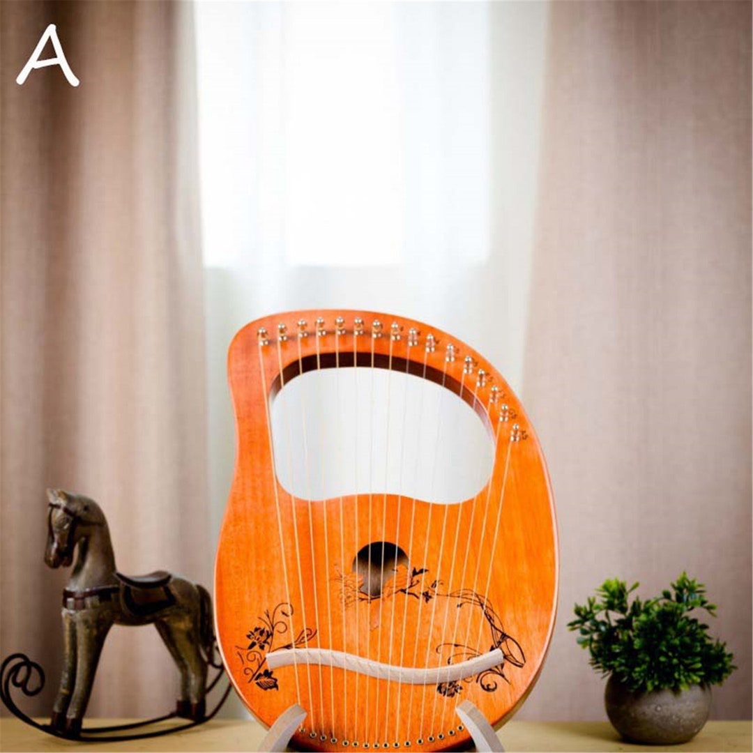 16-string Harp, Handmade Harp, Lyre Harp Wooden Instrument, Niche ...