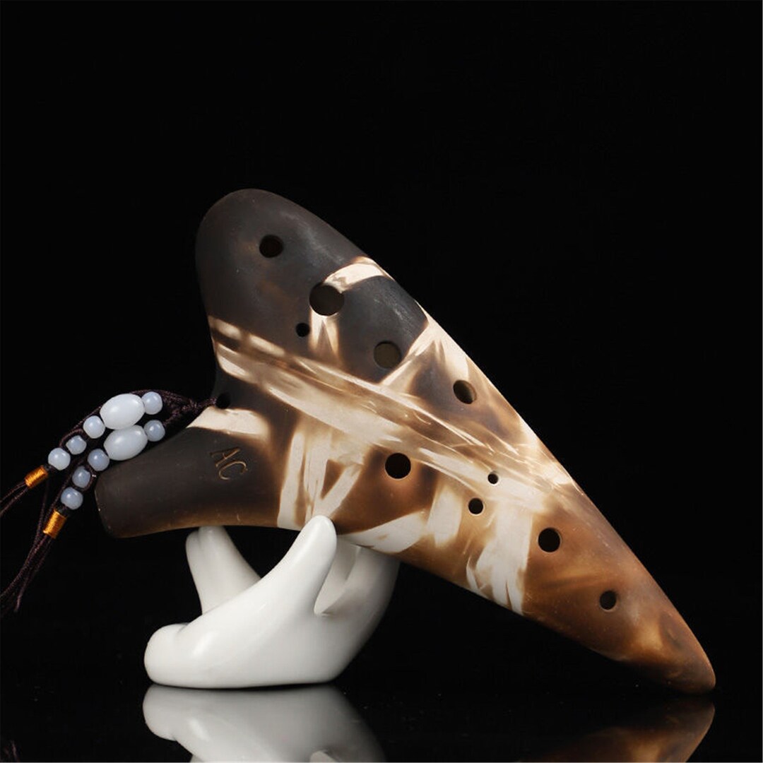 Brown 12 Hole Ocarina, Smoked Ocarina, Chinese Style Alto C Tune