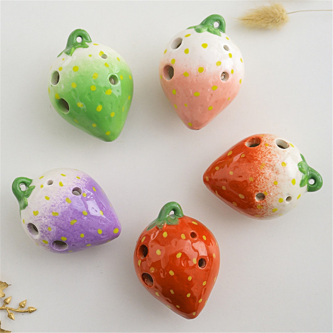 Strawberry Alto C Tune 6 Hole Ocarina Cute Fruits Ocarina Etsy