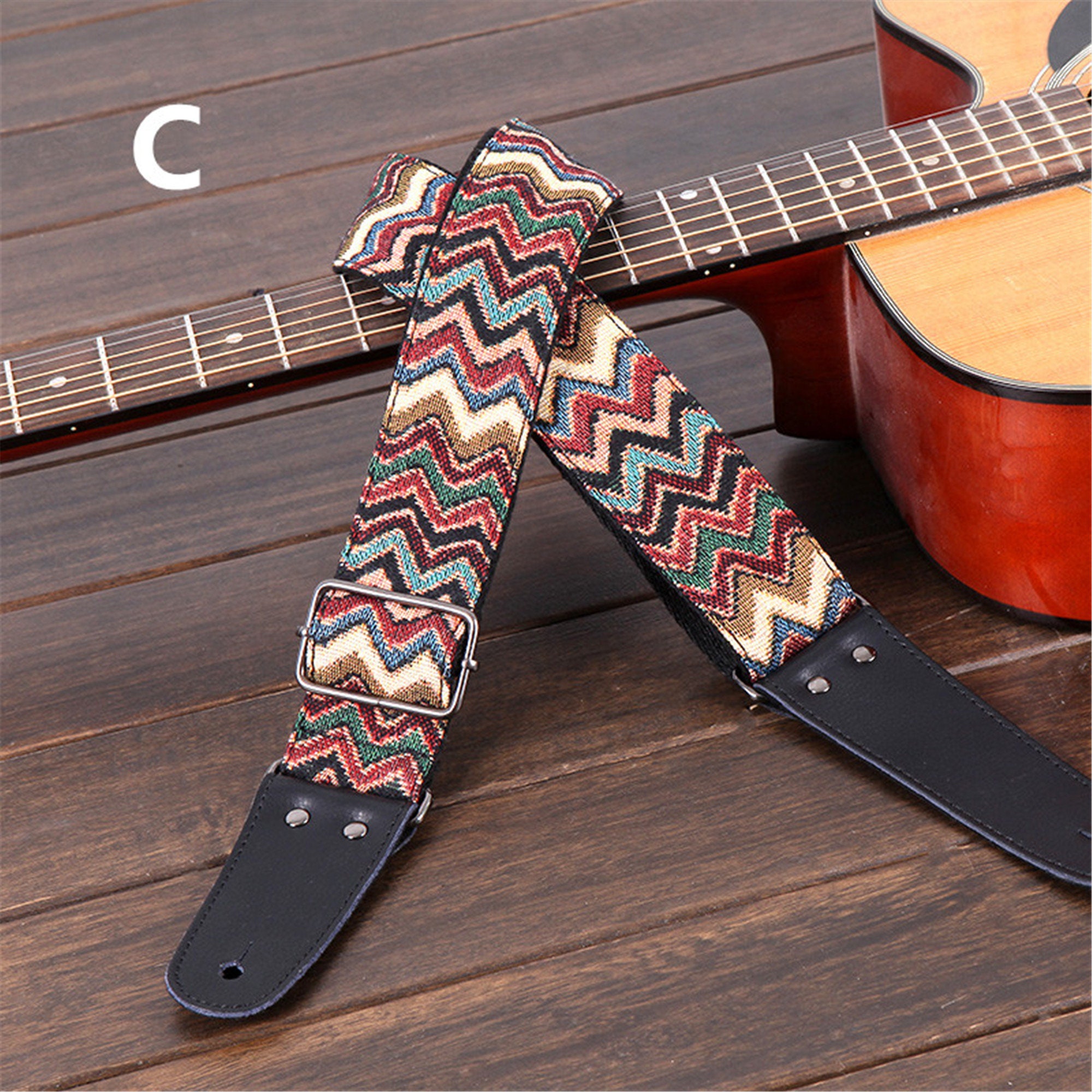 Vintage Embroidered Guitar Strap Cotton Strap Unique Stylish Etsy