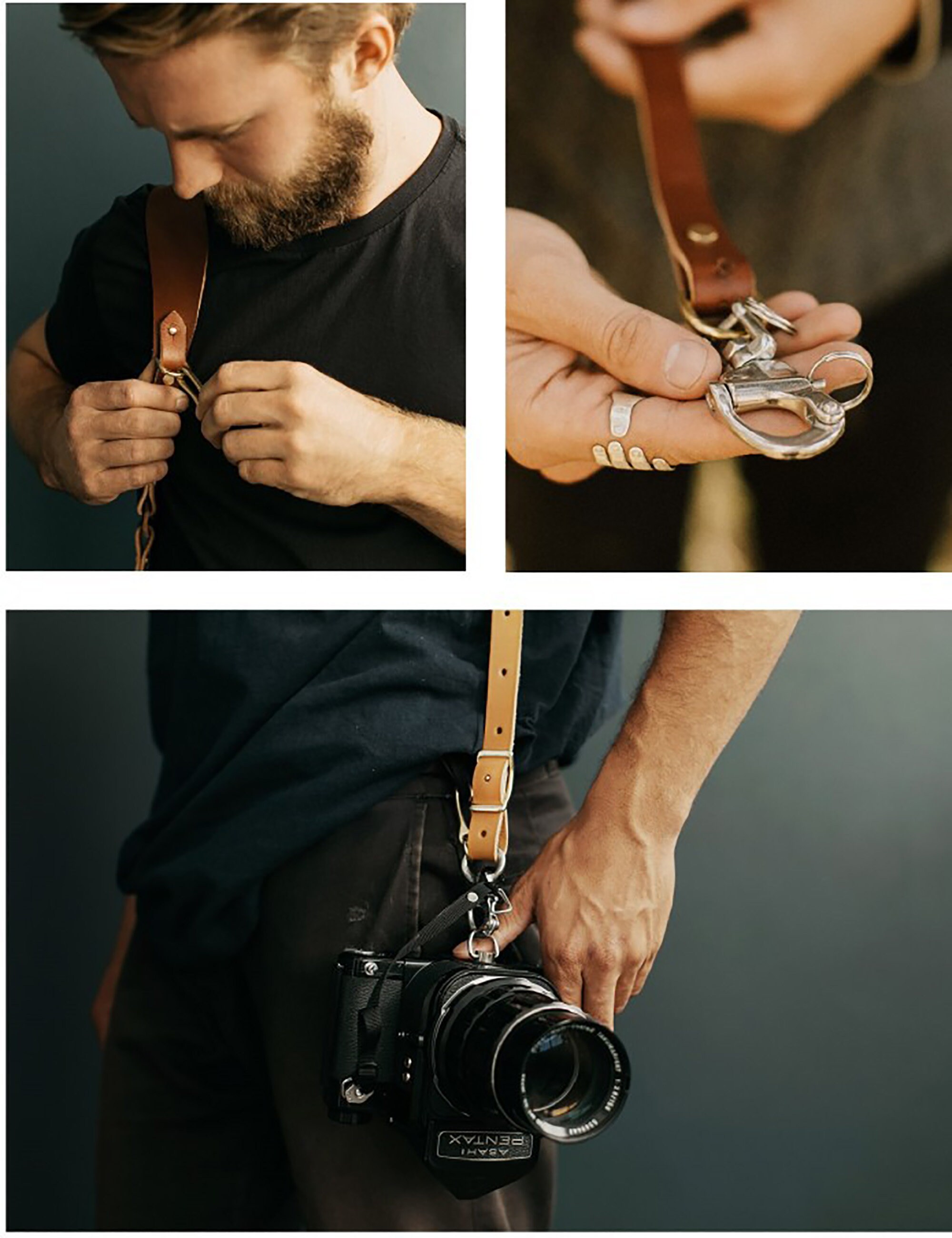 Single/Double Vintage Brown Leather Camera Harnesses Retro Etsy