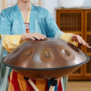 9/10 Notes Handpan, Handpan with Drum Stand, Bag, Drumstick and Wiping Cloth, Percussion Instrument, Gift for Instrument Enthusiast