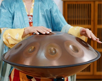 Handpan de notas 9/10, Handpan con soporte de batería, bolsa, baqueta y paño de limpieza, instrumento de percusión, regalo para entusiastas de los instrumentos