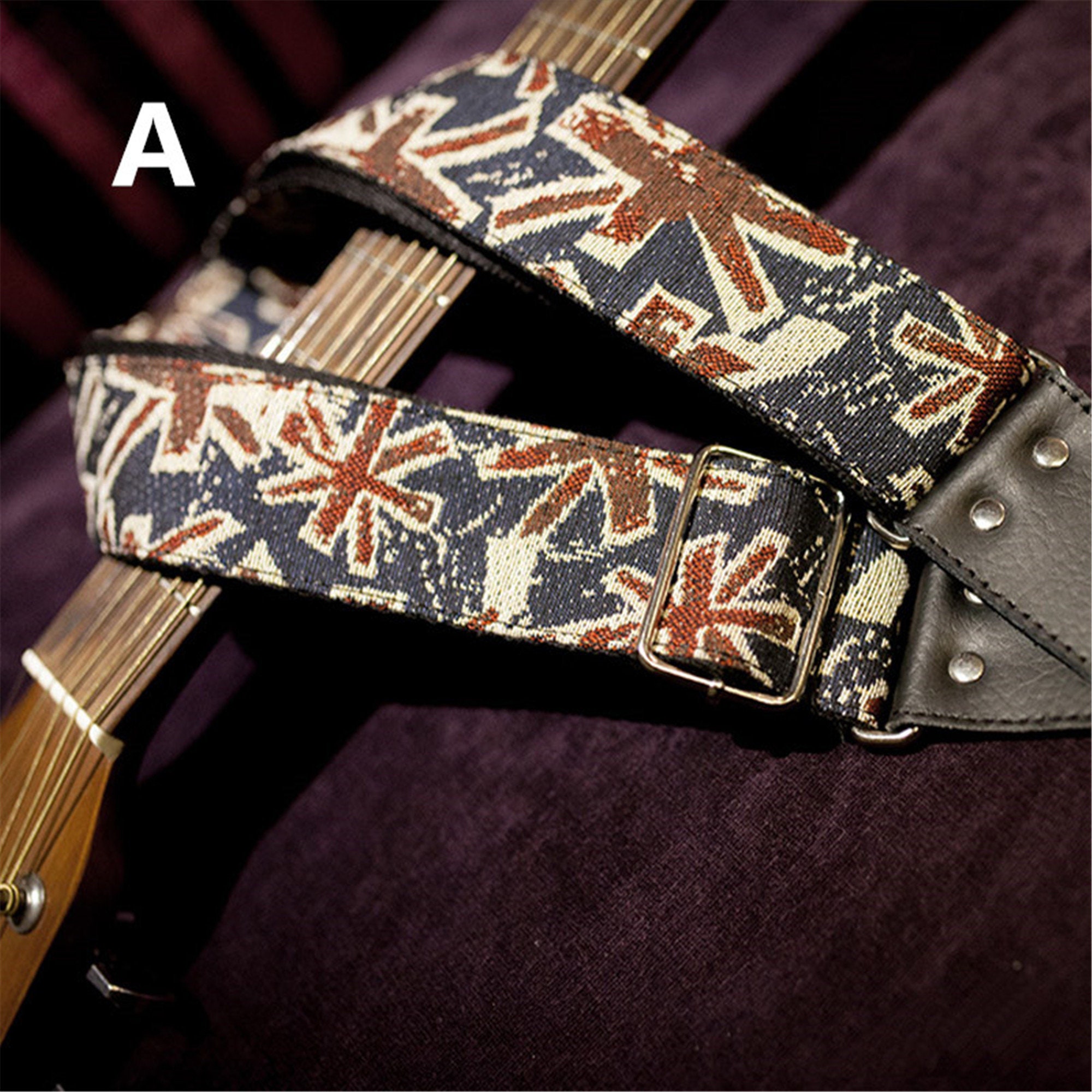 Vintage Embroidered Guitar Strap Cotton Strap Unique Stylish Etsy
