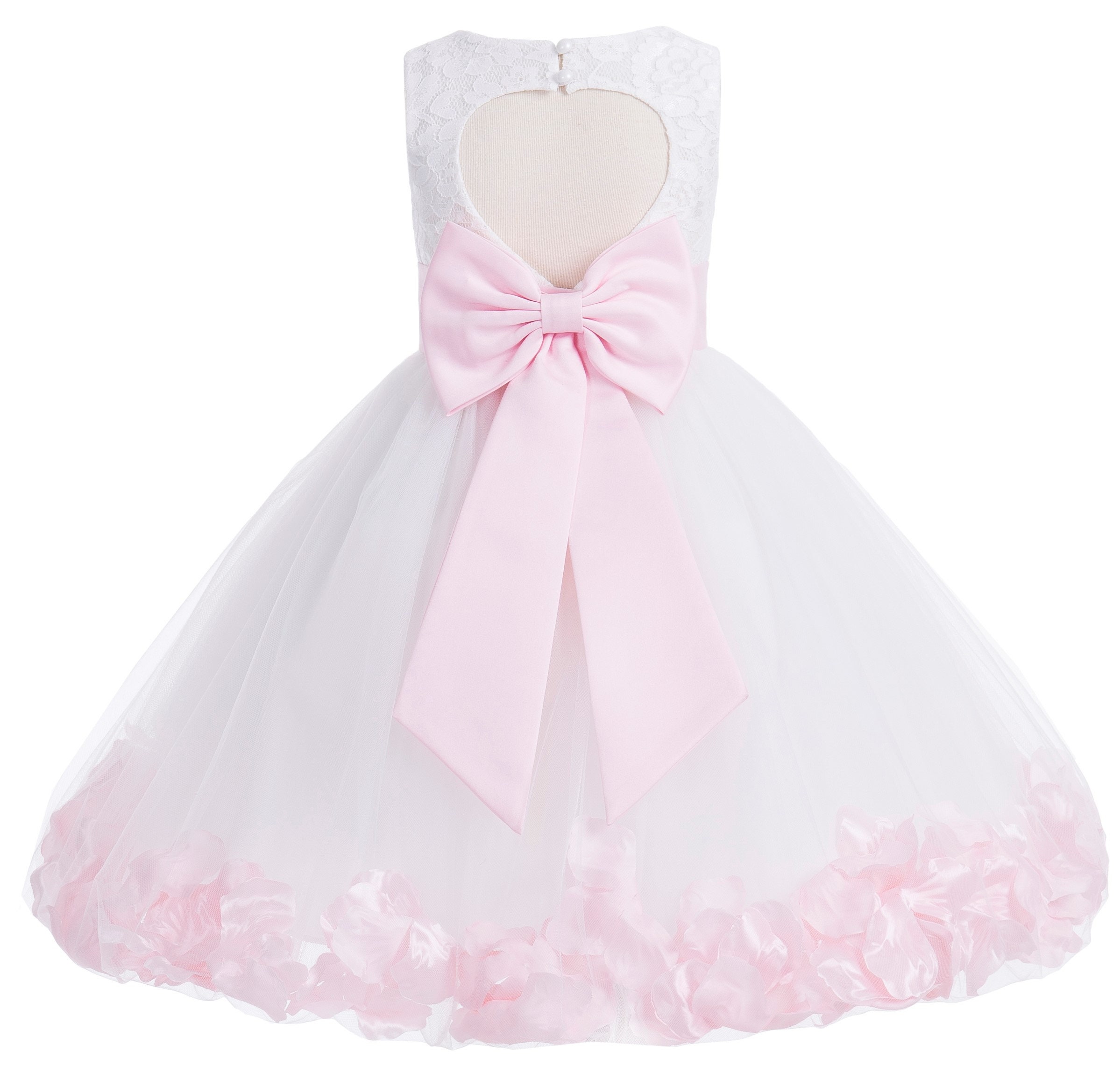 White Heart Cutout Flower Girl Dress Wedding Junior | Etsy