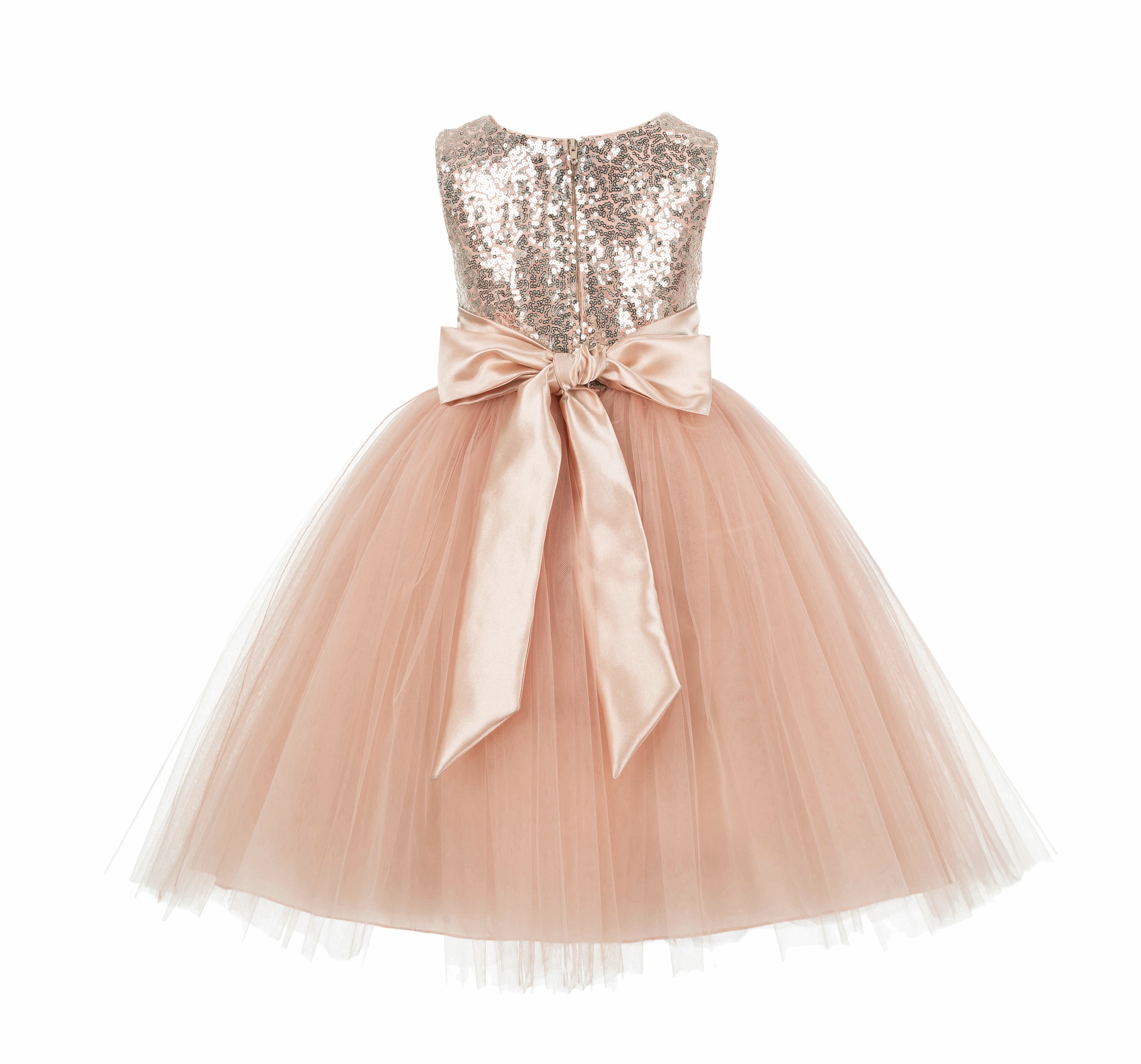 Rose Gold Sequins Mesh Flower Girl Dress Tulle Dresses Wedding Etsy UK