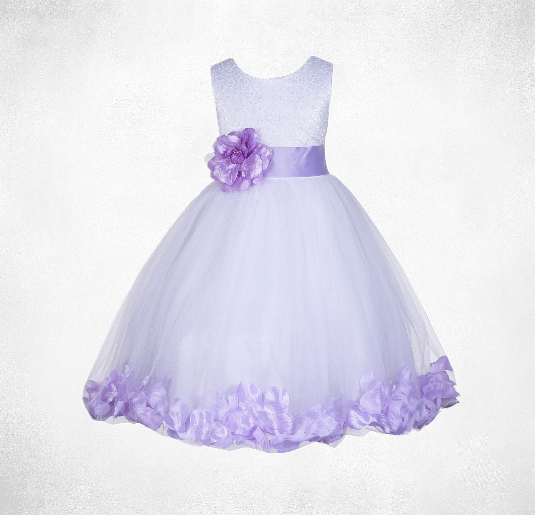 Floral Lace White Flower Girl Dress Rose Petals Flower Girl Etsy