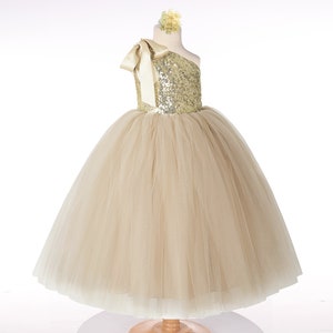 One Shoulder with Flower Flower Girl Dress Turquoise